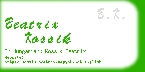 beatrix kossik business card